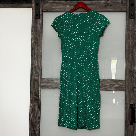 Boden Green Polka Dot Dress w/ Pockets V-Neck US Size 2 - Picture 10 of 14